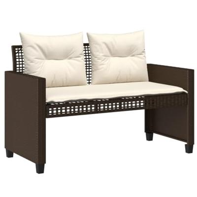4-delige Loungeset met kussens poly rattan bruin 4-delige Loungeset met kussens poly rattan bruin
