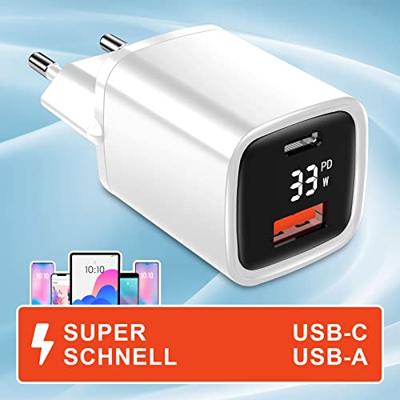 Eaxus Dual Port USB-oplader 33 W 1x USB-A, 1x USB-C Wit Binnen Eaxus Dual Port USB-oplader 33 W 1x USB-A, 1x USB-C Wit Binnen