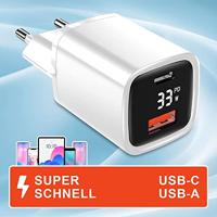 Eaxus Dual Port USB-oplader 33 W 1x USB-A, 1x USB-C Wit Binnen - thumbnail