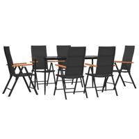 7-delige Tuinset poly rattan zwart en bruin - thumbnail