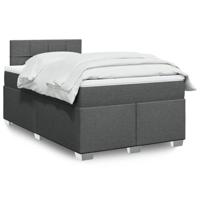 Boxspring met matras stof donkergrijs 120x200 cm - thumbnail
