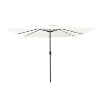 Parasol vierkant met LED-verlichting 295x245 cm zandwit - thumbnail