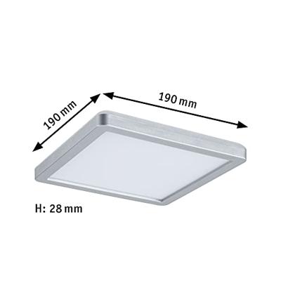Paulmann 70993 P Atria Shine 11,2W 3000K 190x190 ch m K LED-plafondlamp LED 11.2 W Chroom (mat) Paulmann 70993 P Atria Shine 11,2W 3000K 190x190 ch m K LED-plafondlamp LED 11.2 W Chroom (mat)