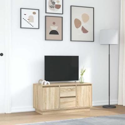 Tv-meubel met LED-verlichting 100x41x50 cm sonoma eikenkleurig