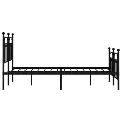Bedframe met hoofd- en voeteneinde metaal zwart 140x190 cm Bedframe met hoofd- en voeteneinde metaal zwart 140x190 cm