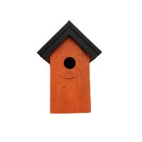 Houten Vogelhuisje/nestkastje 22 Cm - Zwart/oranje Dhz Schilderen Pakket - Vogelhuisjes - thumbnail