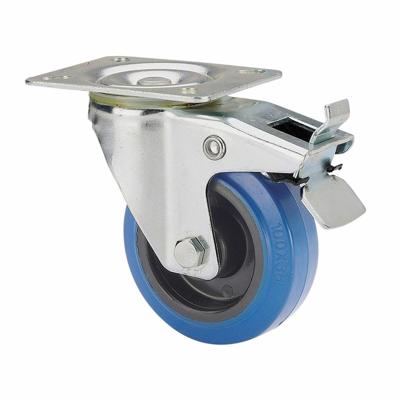 Rueda Ruedas Alex Blauw Rubber Poliamix Ø 10 cm 100 kg draaibaar