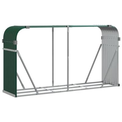 Haardhoutopslag 180x45x100 cm gegalvaniseerd staal groen Haardhoutopslag 180x45x100 cm gegalvaniseerd staal groen