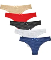 Fine woman 5-pack string Stippel - 806 - Multipack katoenen dames strings - thumbnail