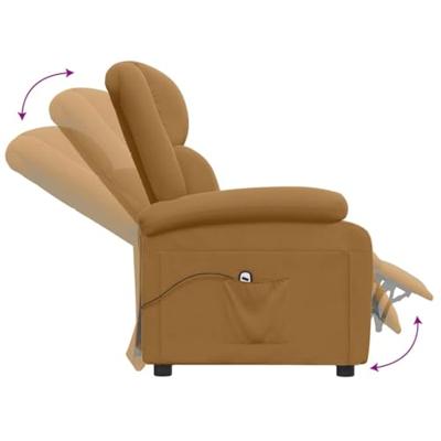 Massagestoel elektrisch verstelbaar fluweel bruin