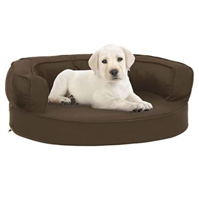 VidaXL Hondenbed ergonomisch linnen-look 60x42 cm bruin VidaXL Hondenbed ergonomisch linnen-look 60x42 cm bruin