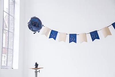Vlaggenlijn 60 Jaar Blauw/Goud - 6 Meter - thumbnail