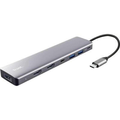Trust DALYX 7-IN-1 MULTIPORT ADAPTER USB-C dockingstation Geschikt voor merk (dockingstation): Universeel