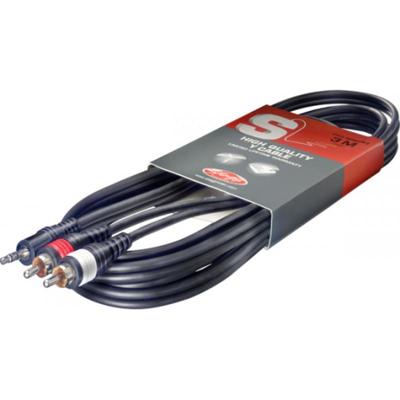 Stagg SYC3/MPS2CM E 3.5 mm stereo jack - 2x RCA male 3 meter