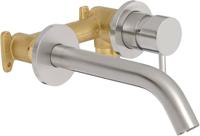 Saqu Eurotrend 2-gats inbouw wastafelmengkraan inclusief inbouwdeel geborsteld nikkel - thumbnail