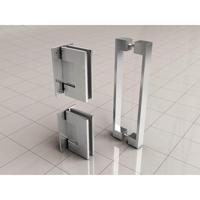 Wiesbaden Scharnierset en greep voor profielloze nisdeur chroom - thumbnail