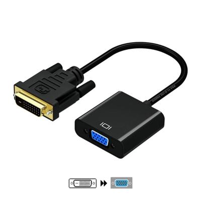 AISENS A147-0352 DVI-D naar VGA DVI 24+1 stekker naar HDB15 bus, zwart, 10 cm