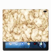 Lenovo Tab E10 Tablet Back Cover Marmer Goud - thumbnail