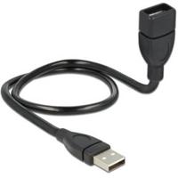 Delock 83499 USB-kabel USB 2.0 USB-A stekker, USB-A bus 0.50 m Zwart Flexibele zwanenhalskabel - thumbnail