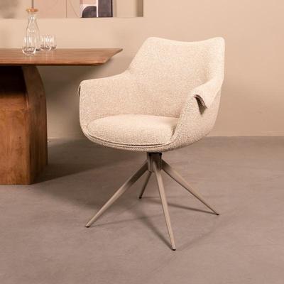 LABEL51 Eetkamerstoel Narumi - Naturel - - Taupe Metalen Frame