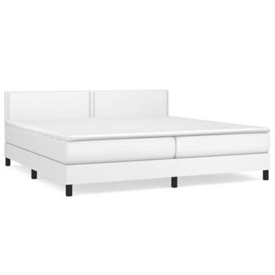 Boxspring met matras kunstleer wit 200x200 cm