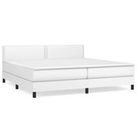Boxspring met matras kunstleer wit 200x200 cm - thumbnail