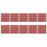 VidaXL Terrastegels 10 st 30,5x30,5 cm kunststof rood - thumbnail