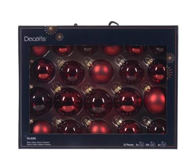 Kerstbal glas d7 cm obld ass 21st kerst Decoris - Decoris Kerstbal glas d7 cm obld ass 21st kerst Decoris - Decoris