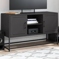 Tv-meubel 100,5x39x60,5 cm staal zwart - thumbnail