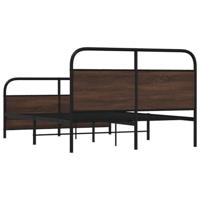 Bedframe zonder matras metaal bruin eikenkleurig 140x200 cm - thumbnail