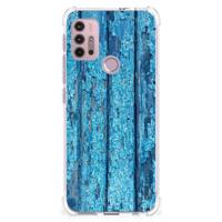 Motorola Moto G30 | G20 | G10 Stevig Telefoonhoesje Wood Blue - thumbnail