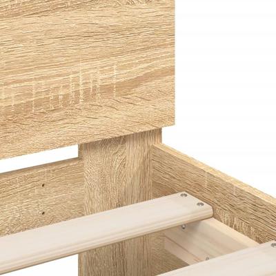 Bedframe met hoofdbord sonoma eikenkleurig 160x200 cm - thumbnail