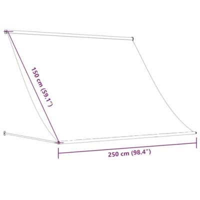 VidaXL Luifel uittrekbaar 250x150 cm stof en staal antracietkleurig