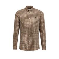 WE Fashion slim fit overhemd met all over print oranje - thumbnail