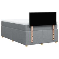 Boxspring met matras stof lichtgrijs 120x190 cm - thumbnail