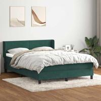 Boxspring met matras fluweel donkergroen 140x210 cm - thumbnail