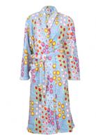 Badjas met bolletjes / blauwe badjas - M - thumbnail