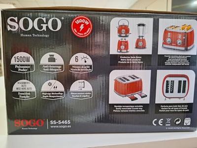 SOGO Human Technology Broodrooster voor 4 sneden Controlelampje, Toastfunctie Rood (metallic)