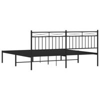 Bedframe met hoofdbord metaal zwart 183x213 cm - thumbnail