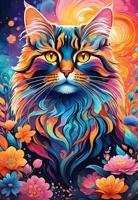 The Cat of Colors Puzzel 1000 stukjes - thumbnail