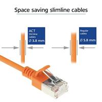 ACT Oranje 5 meter LSZH U/FTP CAT6A datacenter slimline patchkabel snagless met RJ45 connectoren - thumbnail