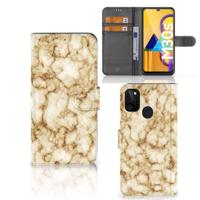 Samsung Galaxy M21 | M30s | Bookcase | Marmer Goud - thumbnail