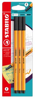 STABILO point 88 fijnschrijver Zwart 3 stuk(s) STABILO point 88 fijnschrijver Zwart 3 stuk(s)