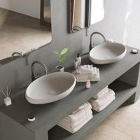 Opbouw Waskom Ideavit Solidego 60x40x11,2 cm Solid Surface Mat Wit Ideavit - thumbnail