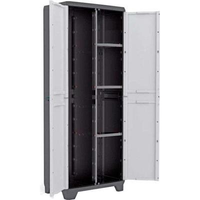 KIS Lineary Utility Storage Cabinet - 68 x 39 x 173 cm - Zwart en grijs - thumbnail