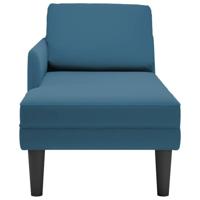 Chaise longue met kussen en rechterarmleuning fluweel blauw - thumbnail