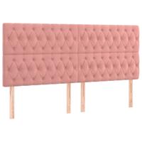 Hoofdborden 4 st 90x7x78/88 cm fluweel roze - thumbnail