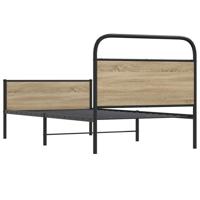 Bedframe zonder matras bewerkt hout sonoma eikenkleur 107x203cm - thumbnail