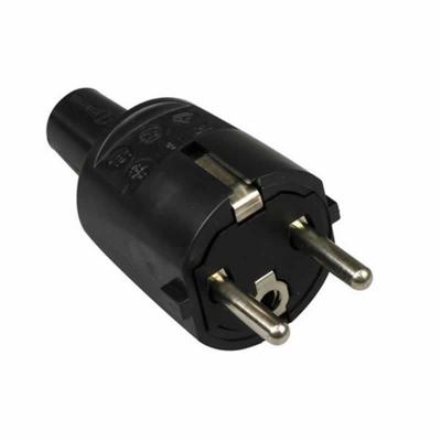 PVC stekker met randaarde zwart ABL