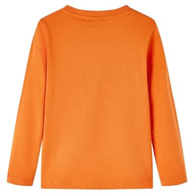 Kindershirt met lange mouwen berenprint 104 donkeroranje - thumbnail